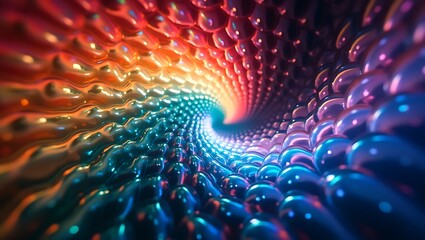 Vibrant Swirling Tunnel of Iridescent Bubbles