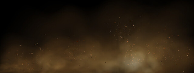 Brown dune explosion with yellow flying sand, dirt clusters, and textured wind effect.