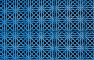 Pickle Ball Court Tiles: Pattern of blue tiles with geometric shapes  - copy space