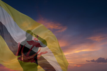 Military mans and National flag of Brunei