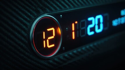 Close-up of Digital Temperature Display with Clean Tech Aesthetic