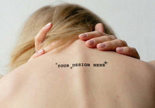 Woman Back Tattoo Mockup