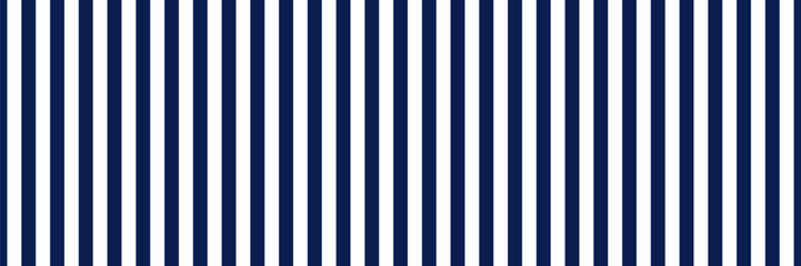 Vertical navy blue and white striped pattern. Bold lines background on white background © Mariia