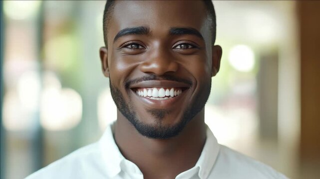 African-American male with a smile on his face.
