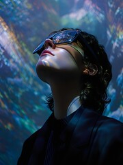 Abstract Portrait with Colorful Projection Mapping Effect