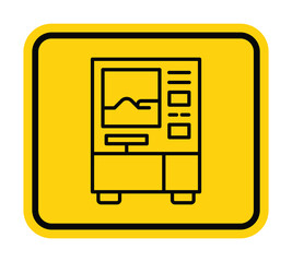 Simple Icon of a Vending Machine on a Yellow Background