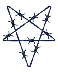 Barbed wire pentagram