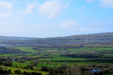 Fototapeta premium Beautiful Irish Landscape with Fields and Pastures