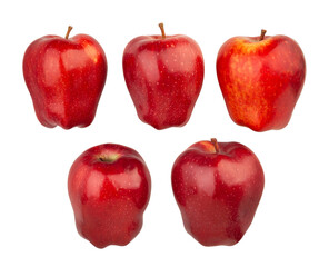 red delicious apple path isolated on white