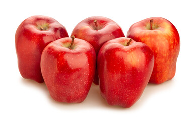 red delicious apple path isolated on white