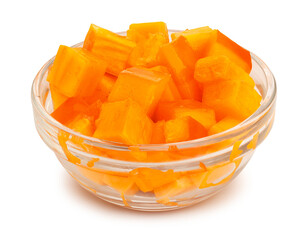 chopped persimmon path isolated on white