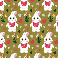 seamless pattern with rabbits