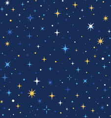 Snowy Night Tales seamless pattern