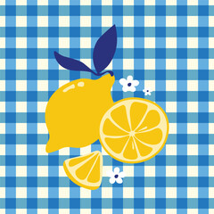 Cute yellow vector lemon illustartion