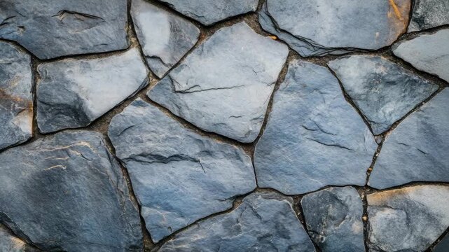 Disordered pattern of blue stone tiles