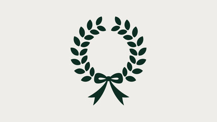 Classic laurel wreath with bow Vector