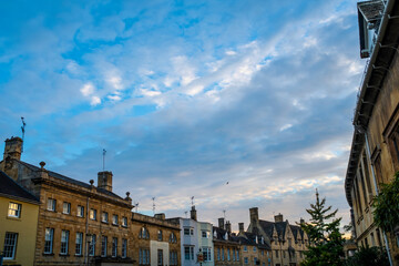 Beautiful traditional stone houses in rural villages in the Cotswolds, England