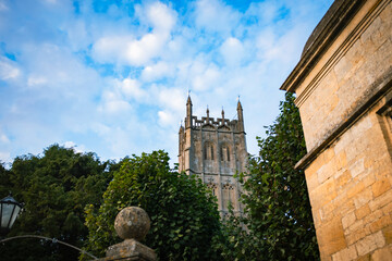 Beautiful traditional stone houses in rural villages in the Cotswolds, England