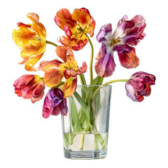  charming watercolor illustration depicting a delightful pastel floral bouquet artfully arranged in a clear glass jar. Ideal for spring, summer, and home decor.