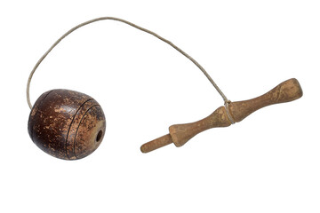 bilboquet antique children's toy made of handmade wood children's biloquet