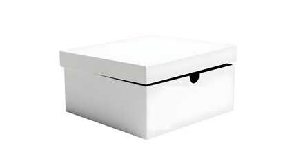 White cardboard gift box isolated on transparent background