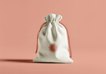 Drawstring Fabric Pouch Mockup