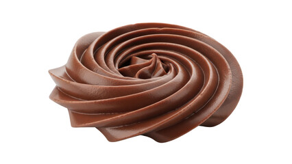 Clean chocolate swirl isolated on transparent background glossy flow delicious indulgence for confectioneryIsolated on white