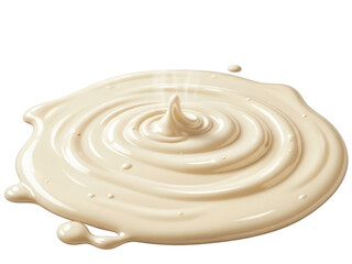 Cloudy white chocolate melted spot isolated on transparent background realistic indulgence for sweet brandingIsolated on white