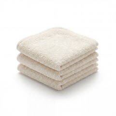 Stack of reusable organic cotton facial wipes for zero waste