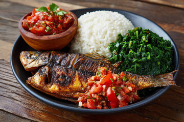 A Malawian fisherman paddling a traditional wooden canoe on Lake Malawi with colorful nets and calm waters.