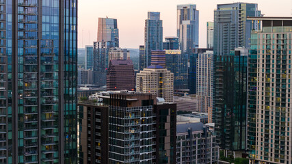 Naklejka premium The Skyline of Austin Texas as Seen from an Aerial Perspective