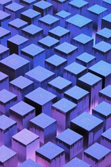Obraz premium a large group of cubes in purple and blue
