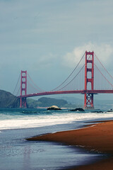 Golden Gate Bridge from a Sandy Beach