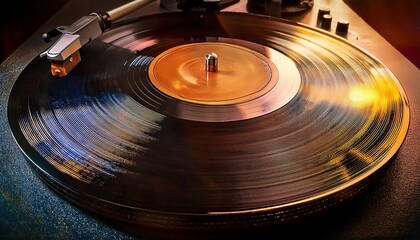 groove filled disc spins music to life on a turntable record vintage