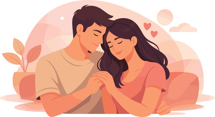 Affectionate Couple Goals. Affectionate couple scene conveyed by closeness, calm gestures, and emotional symmetry, modern flat