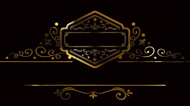 vintage floral frame for empty text logo