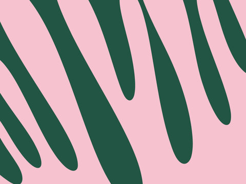 Minimalist Wavy Shapes Banner Background. Abstract Modern Design Template in Pink and Geen
