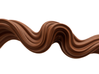 Dynamic chocolate swirl isolated on transparent background matte finish premium food background for menu