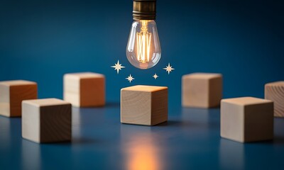 Innovation Ideas Concept with Light Bulb.