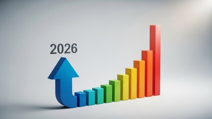 Visualizing anticipated progress and strategic growth for 2026 through a dynamic upward trajectory