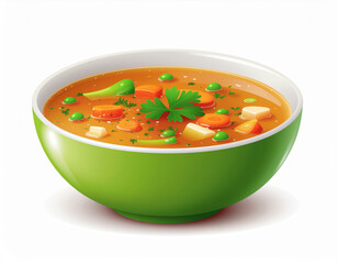 Delicious Vegetable Soup in Bowl.
