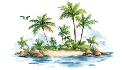 Nassau. Nassau hand drawn watercolor illustration