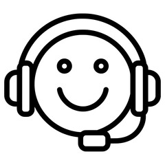 Obraz premium Person with headset smiling during a call at a workplace
