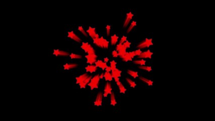 Red star explosion animation. Bursting stars effect suitable for celebrations, winners, game rewards, and holidays.