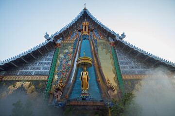CHIANG MAI THAILAND&ndash; 13 Jan 2026 The newly completed golden Buddha at Wat Sri Don Moon Temple famous place in Chiang-Mai, Thailand