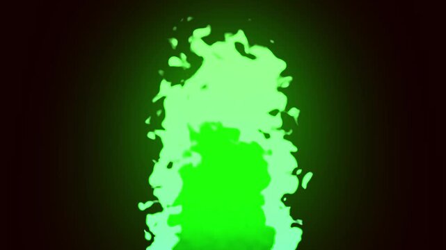 Cartoon green fire loop animation. Toxic or magic flame effect suitable for halloween, spells, and sci-fi games.