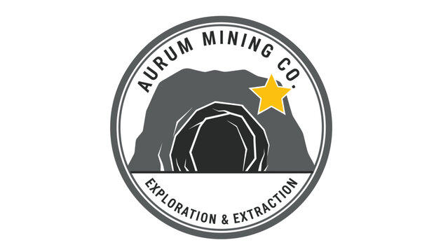 Aurum Mining Co Logo with Mine Entrance.