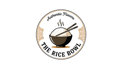 Rice Bowl Logo with Chopsticks Inside.