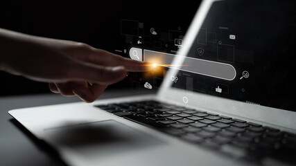 Search engine interface for accessing digital information and online data. Search engine finds data, search engine supports research, drives marketing, search engine improves SEO. Latch