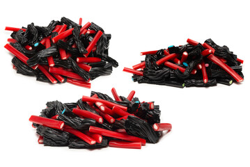 Mix of tasty jelly candies. Top view.